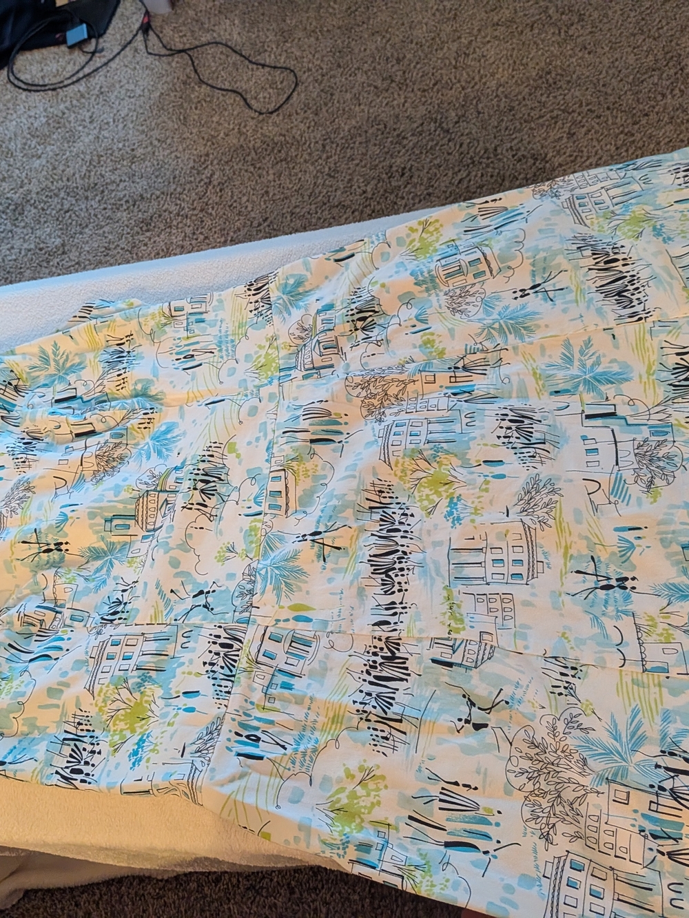 Dress Barn Coastal Print Maxi Dress in Blue, Green & White